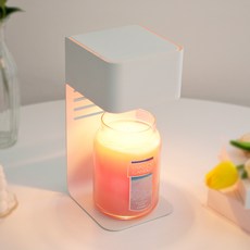 Yankee Candle The Sweet Cafe Candle Warmer 撥盤開關 + 蠟燭大爵士 + 燈泡 2p, 粉紅沙灘, 白色