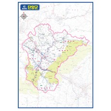 지도닷컴 코팅 충청북도 단양군 대한민국 지도 150 x 210 cm, 1개