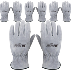 KameLo 皮革工作手套, 灰色, 4雙