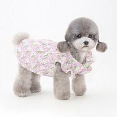 PASTEL PET 寵物小碎花荷葉邊連身裙, 紫色