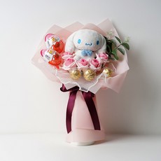 morningscent 산리오 비누꽃다발 시나모롤 + 킨더조이 캡 3p + 페레로로쉐 캡 5p + 빨대꽂이 8p 세트, 핑크, 1세트