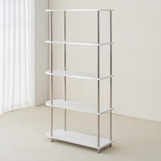 鯨魚傢俱 Dante 中世紀現代風半圓形收納架 800, 5層, 白色