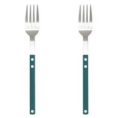 Bogen Sentier 餐具 晚餐叉 銀色, 水藍色, 2個