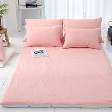 SCOHOme 純棉Happy系列 單層日式床墊套, 開心粉紅色