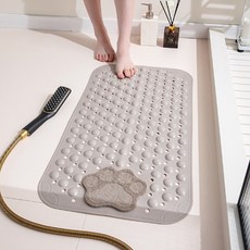 Daysoy 貓掌吸附式浴室浴缸墊 70 x 40 cm, 灰棕色, 1個