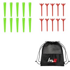 나야스타일 골프 플라스틱 티 10p + ABS 티 10p + 파우치 세트 GFYP-185-6+172-3PU, 그린, 레드