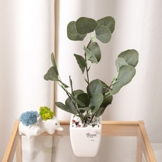 플라워트리 조화 폴리안 사각 화분 세트 30cm, 혼합색상, 1개