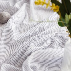 천팜 寬幅 40支紗 色織棉 細條紋布料, 白藍色(1373)