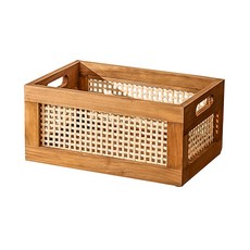 Mabso Shop 感性復古方形多用途藤編籃 RK1581, 5號, 1個