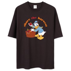 VENHIT 唐老鴨印花大尺碼短袖T恤 DNMKOM3003F, 深灰色