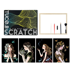 TUCO.B A4刮刮畫紙畫框組, 美麗少女, 1個