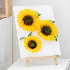 flowertree 向日葵盛開畫布畫框畫架組 長方形套組, 混合色