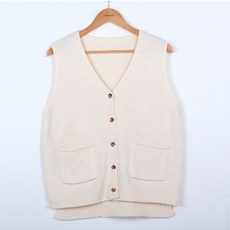 BBAEBBAE 女士滾邊細節口袋鈕扣針織背心