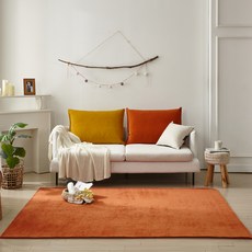 Gaongil 素色雪尼爾方形地毯