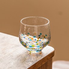 아메리칸로드 핸드메이드 물방울 티컵 싱글 유리컵 180ml HR1995, 투명, 1개