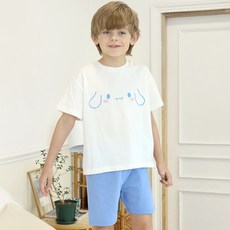 프리미에팜 아동용 통기성 산리오 시나모롤 5부 상하복 세트