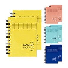 misoro 1500 A6左折疊筆記本3040 85張4套, 黃色、粉色、薄荷色、海軍藍, 2套