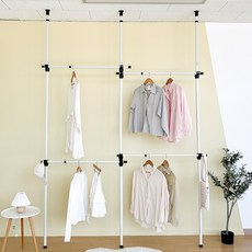 LIVING HAPPY 韓國製造 Virtue Nine Light 25mm 安裝型4層掛衣架, 錘紋色