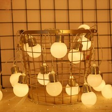 Luaz LED 線燈 大球 櫻桃燈泡燈飾 AA電池款 3m 20燈, 1個, 暖白光