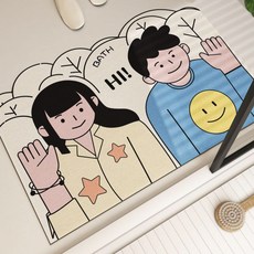 PEONIST 情侶居家裝飾浴室腳踏墊, 03