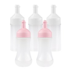 Inbloom 榨油醬汁瓶白色 250ml 3p + 多功能醬汁瓶粉色 350ml 2p 套組, 1套