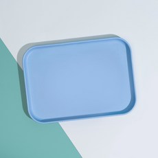 제로웨이스트 파스텔 트레이 카페 사각 쟁반, 블루, 1개