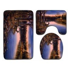 다온홈 어거스트 욕실매트 3종 세트 45 x 75 cm, 36호수사슴, 1세트