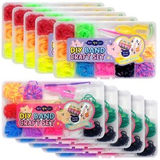 彩色橡皮筋DIY編織組 2款 5組, 混色