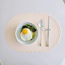 Ruoh蕾絲矽膠餐墊, 柔和桃, 1個, 43 x 30 cm