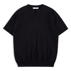 언탭트 남성용 4컬러 머슬핏 반팔 라운트 니트 티셔츠