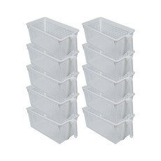 多用途收納籃附手把 M號, 象牙, 10個