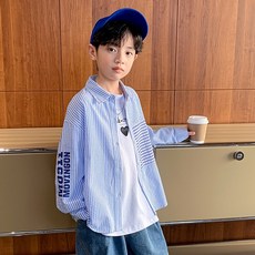 ORANGEDAMOM 男童 MOVI 條紋拼色襯衫