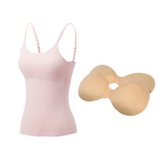 솔레일 여아용 패드 분리형 학생 브라 런닝 조절 끈 나시 + 브라패드 4p