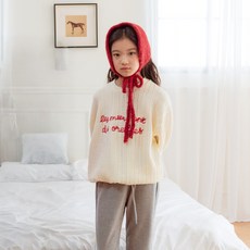SM2 女童法式針織大學T