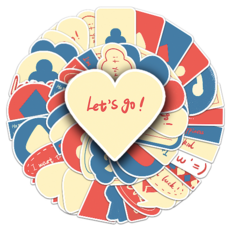 문곰상점 감성 다이어리 꾸미기 캐리어 스티커 50종 세트, 카드 말풍선, 1세트