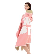 WEEK9 羅弗連帽沙灘巾, 1個, 粉色