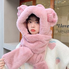 NAYA STYLE 多合一防寒帽 DJBG-130, 玫瑰 (DJBG-130-1)