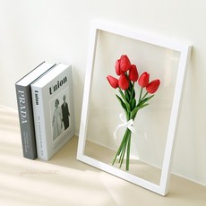 Little rabbit 室內鬱金香透明植物框架, 白框/紅鬱金香
