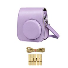Younsion Instax Mini 11專用包 紫丁香紫+木頭裝飾組, 單品, 1套