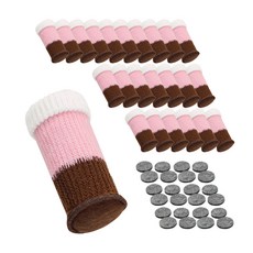 21세기트랜드 마카롱 의자 양말 24p + 바닥 보호 쿠션 24p, 핑크, 1세트