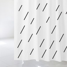 北歐風格浴簾 sc551 S號 1520*1880mm+不鏽鋼掛鉤 12入+窗簾桿 白色, 多彩(混合)顏色, 1套