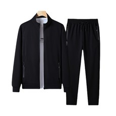 블랙크루 남성용 아웃도어 숄더 프린트 트레이닝복 상하의 세트 #T8868