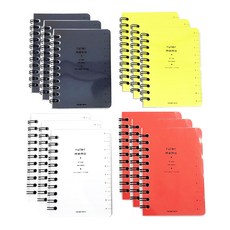 The Open House A7透明PP規格筆記本 4種 23-3954, 黑、黃、白、紅, 3套