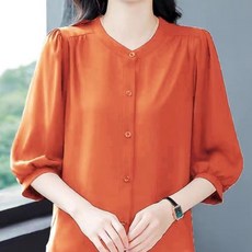 엘쏘 여성용 프리미엄 여름 7부소매 데일리 셔츠 블라우스