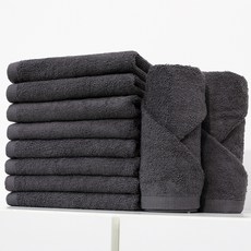 From Cotton 美容毛巾 90g 棉紗, 10個, 深灰色