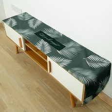 I Love Home 家居裝飾電視櫃墊, 白色葉子