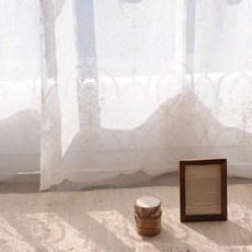 Heim&Heim Mademoiselle 蕾絲窗簾 掛鉤式 + 綁帶組, 白色