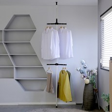 DECOSIN 簡易快裝單層掛衣架, 白色, 1個