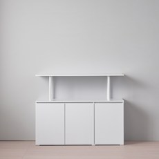 리디아 나인 선반 수납장 1단 방문설치, 화이트화이트