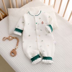 Bebeniz 嬰幼兒聖誕小狗全開扣長袖連身衣